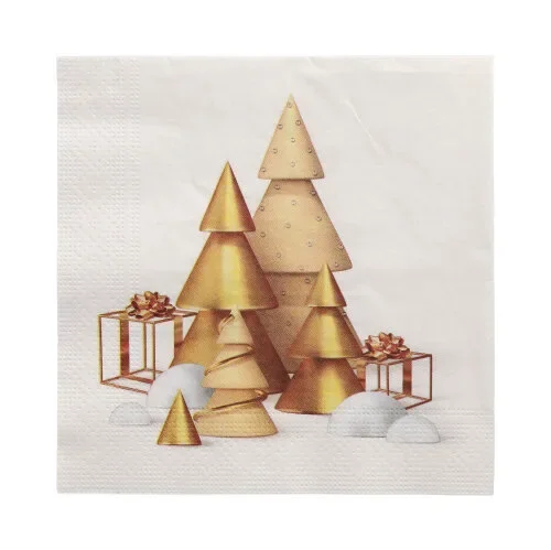 Servetten 3-laags 1/4 vouw 33 cm x 33 cm “Scene de Noel”