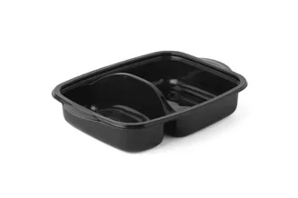 Menuschalen, PP 25,3 x 18,5 x 5,7 cm zwart