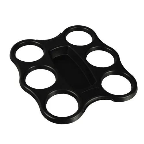 Tray voor drinkbekers, PS 22,4 cm x 24,4 cm x 2,4 cm zwart voor 6 beker