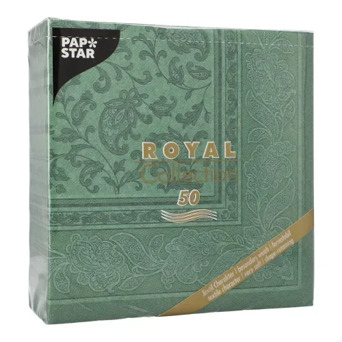 Servetten Royal Collection 1/4 vouw 40 cm x 40 cm donkergroen Ornaments