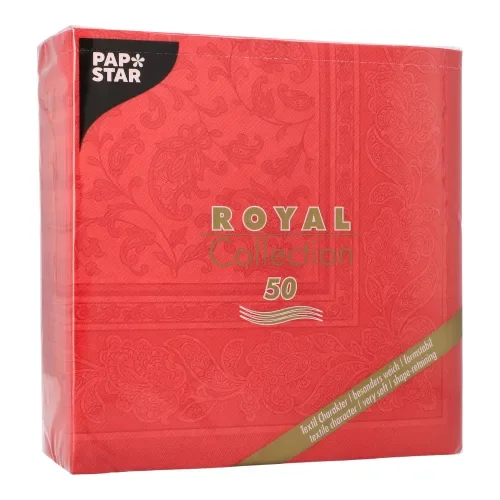 Servetten “Royal Collection” 1/4 vouw 40 cm x 40 cm rood Ornaments