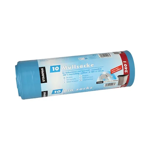 Industriezakken, LDPE 240 l 125 cm x 100 cm blauw extra sterk en scheurvast