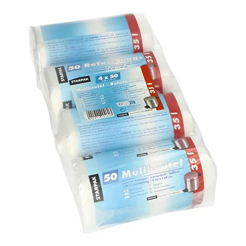 Pedaalemmerzakken, HDPE 35 l 69 cm x 55 cm transparant