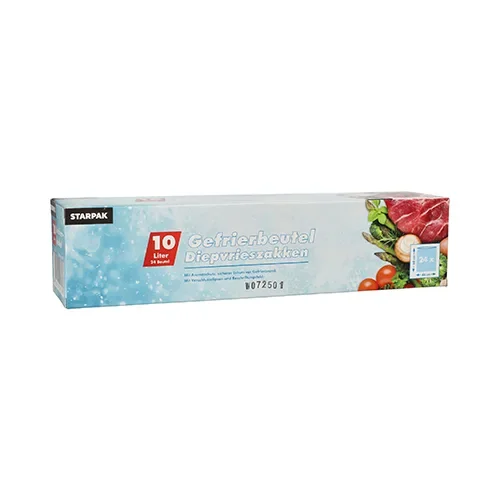 Diepvrieszakjes, Lldpe 10 l 60 cm x 40 cm transparant in dispenser doos