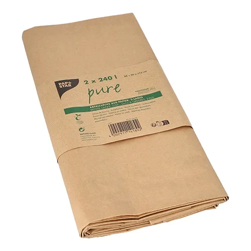 Afvalzakken van papier “pure” 240 l 115 cm x 80 cm x 30 cm bruin, 2-laags