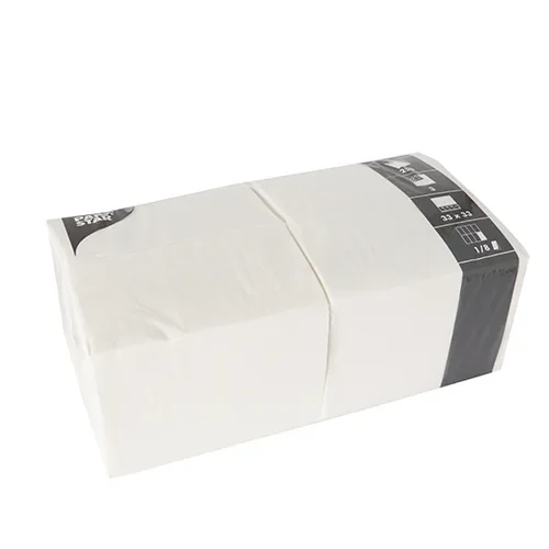 Servetten 3-laags 1/8 vouw 33 cm x 33 cm wit