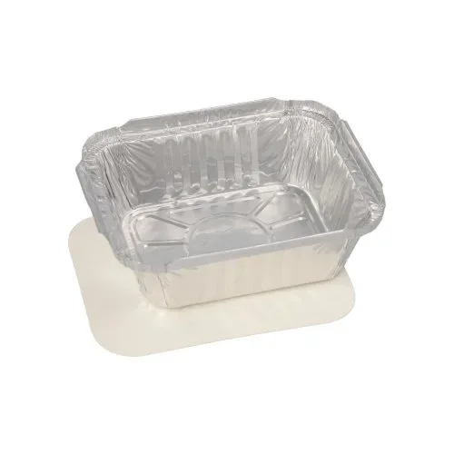 Schalen, aluminium + ingelegd deksel, PE-gecoat hoekig 0,5 l 4,2 cm x 11,4 cm x 14 cm