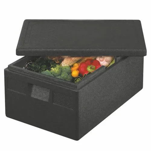 Transportboxen, Epp 68,5 cm x 48,5 cm x 36 cm zwart Euro-standaard