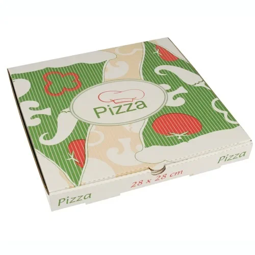 Pizzadozen, Cellulose “pure” hoekig 28 cm x 28 cm x 3 cm