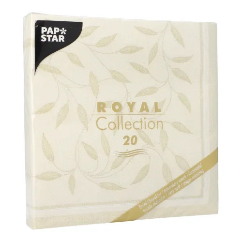 Servetten Royal Collection 1/4 vouw 40 cm x 40 cm champagne “New Mediterran”