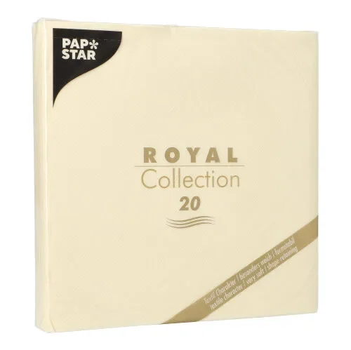 Servetten Royal Collection 1/4 vouw 40 cm x 40 cm champagne