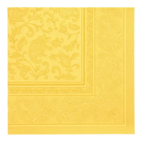 Servetten Royal Collection 1/4 vouw 40 cm x 40 cm geel Ornaments