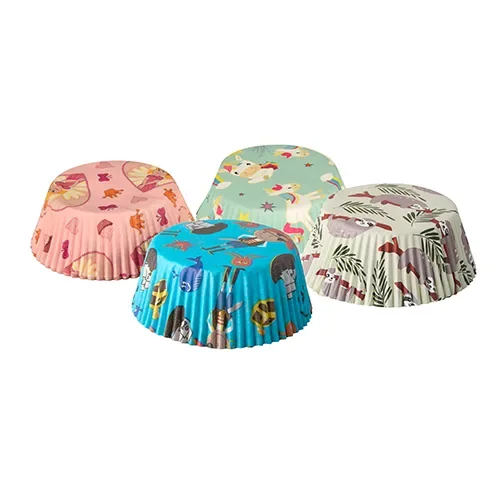 Bakvormpjes Ø 5 cm x 2,5 cm 4 motieven assorti