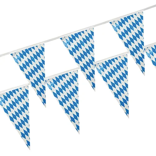 Wimpelguirlande, folie 4 m “Beiers blauw” waterbestendig