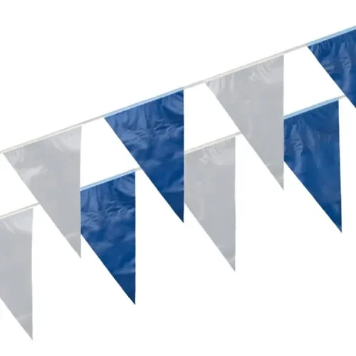 Wimpelguirlande, folie 10 m blauw/wit waterbestendig