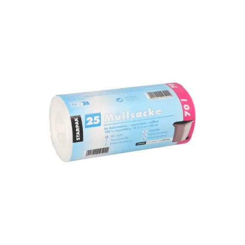 Industriezakken, HDPE 70 l 100 cm x 57,5 cm transparant