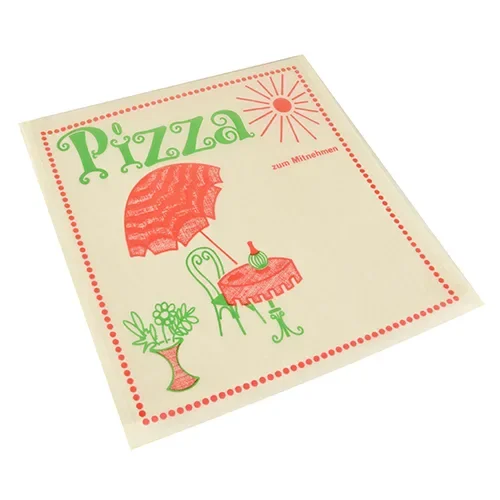 Pizzazakken, pergamijn 30 cm x 30 cm Cafetaria vetvrij