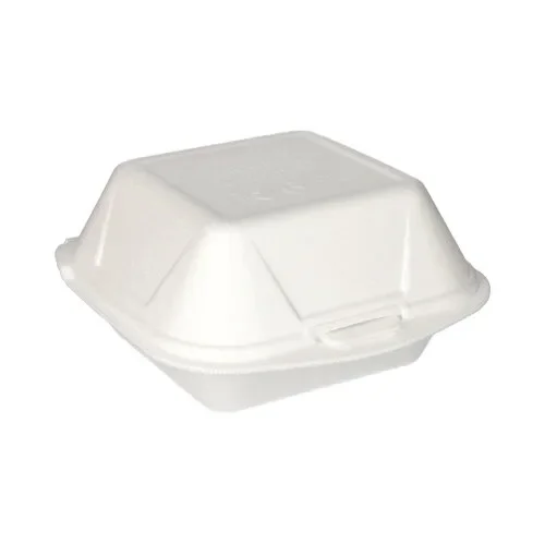 Hamburgerverpakking met deksel, Xps 8 cm x 14,5 cm x 15,5 cm wit