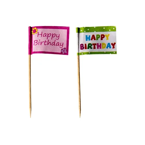 Decoprikkers 8 cm “Happy Birthday”
