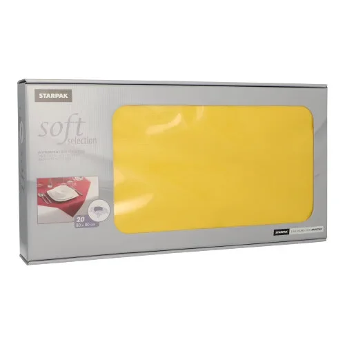 Napperons, nonwoven “soft selection” 80 cm x 80 cm geel