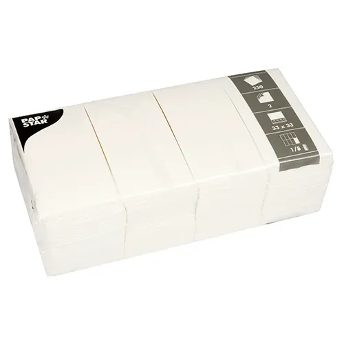 Servetten, 2-laags 1/8 vouw 33 cm x 33 cm wit