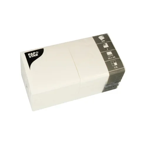 Servetten 3-laags 1/4 vouw 24 cm x 24 cm wit