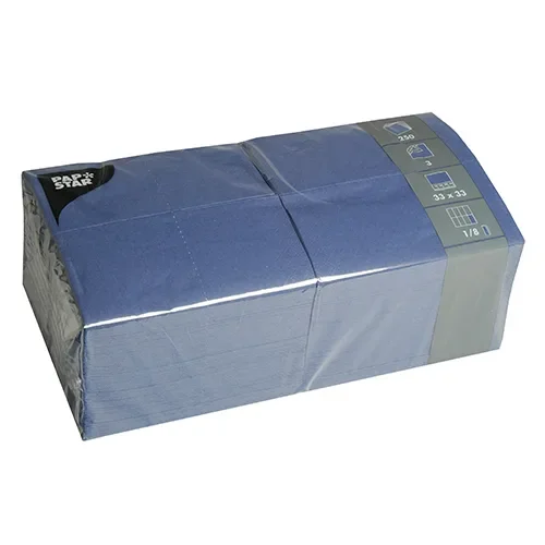 Servetten 3-laags 1/8 vouw 33 cm x 33 cm donkerblauw