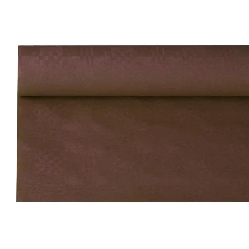 Tafelkleed papier met damastprint 8 m x 1,2 m bruin