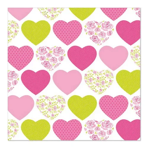 Servetten 3-laags 1/4 vouw 33 cm x 33 cm Sweetheart