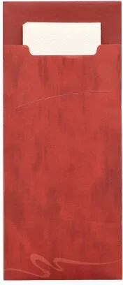 Bestekzakjes 20 cm x 8,5 cm bordeaux inclusief wit servet 33 x 33 cm 2-laags