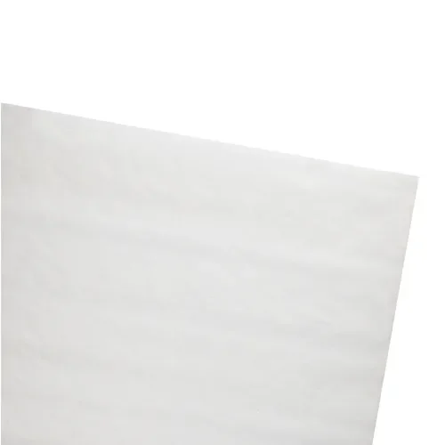 Blad Tafelkleed papier met damastprint hoekig 70 cm x 60 cm wit