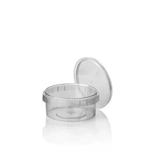 Delicatessen cup, PP 240 ml Ø 9,5 cm x 5,6 cm transparant met tamper-proof sluiting