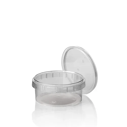 Delicatessen cup, PP 300 ml Ø 11,8 cm x 5,1 cm transparant met tamper-proof sluiting