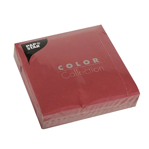 Servetten 3-laags 1/4 vouw 33 cm x 33 cm bordeaux
