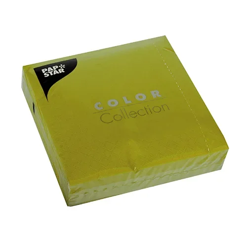 Servetten 3-laags 1/4 vouw 33 cm x 33 cm olijfgroen