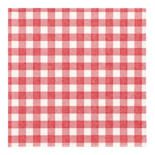 Servetten “Royal Collection” 1/4 vouw 40 cm x 40 cm rood “Vichy Karo”