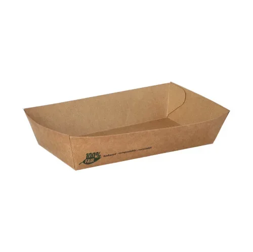 Snackbakje, karton “pure” 3,5 cm x 8,5 cm x 15,5 cm bruin “100% Fair” groot