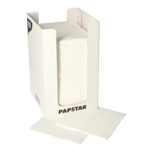 Servetten, 2-laags Punto 1/4 vouw 20 cm x 20 cm wit micro reliëf, in buffetbox
