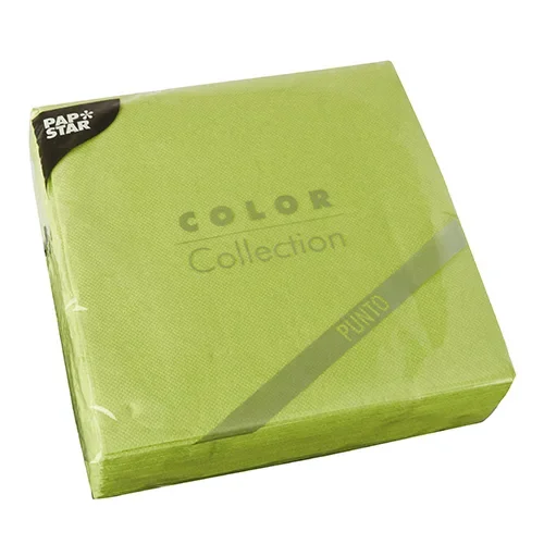 Servetten, 2-laags Punto 1/4 vouw 38 cm x 38 cm lime micro reliëf