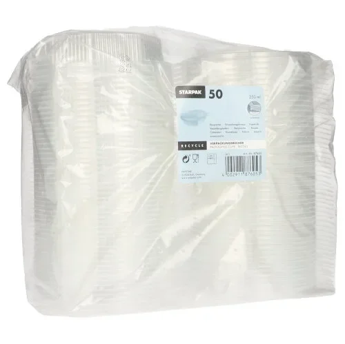 Verpakkingsbekers met deksel, PP achthoekig 250 ml 2,8 cm x 11 cm x 11 cm transparant