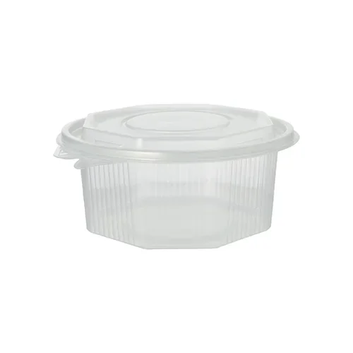Verpakkingsbekers met deksel, PP achthoekig 750 ml 6,1 cm x 13 cm x 13 cm transparant