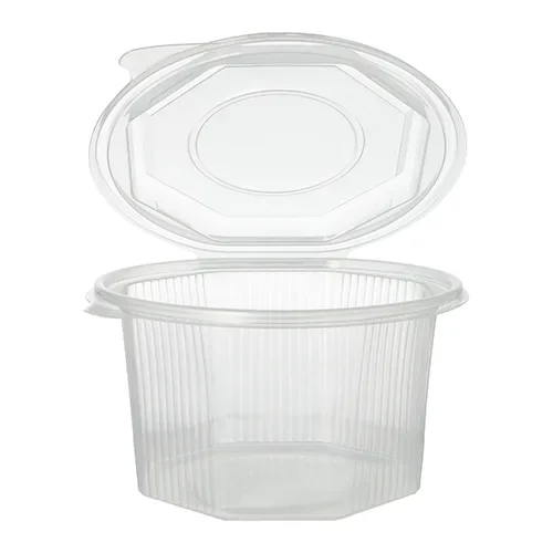 Verpakkingsbekers met deksel, PP achthoekig 1 l 8,3 cm x 13 cm x 13 cm transparant