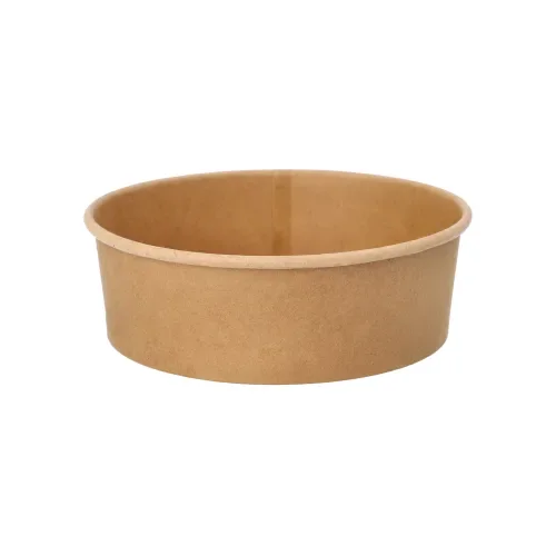 Saladeschalen, Karton rond 500 ml Ø 15 cm x 4,6 cm bruin
