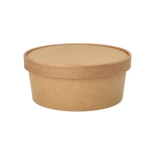 Saladeschalen, Karton rond 750 ml Ø 15 cm x 6 cm bruin