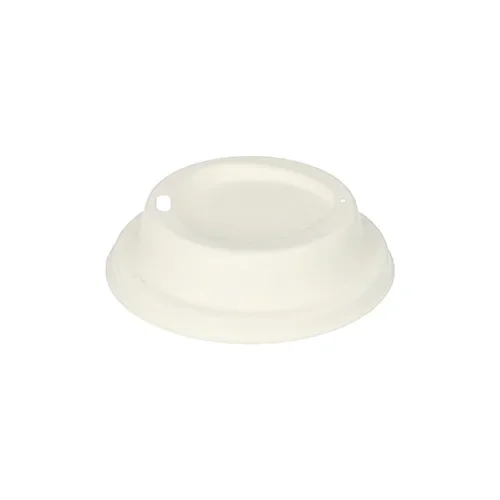 Dome Deksel van suikerriet “pure” rond Ø 9 cm x 2,5 cm wit