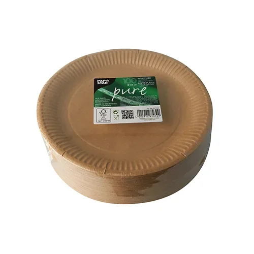 Borden, karton “pure” rond Ø 23 cm bruin