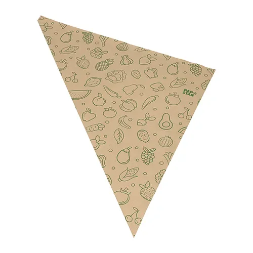 Puntzakken, Kraft papier 52,5 cm x 37 cm x 37 cm bruin “Fruits & Vegs” vulinhoud 1500 g
