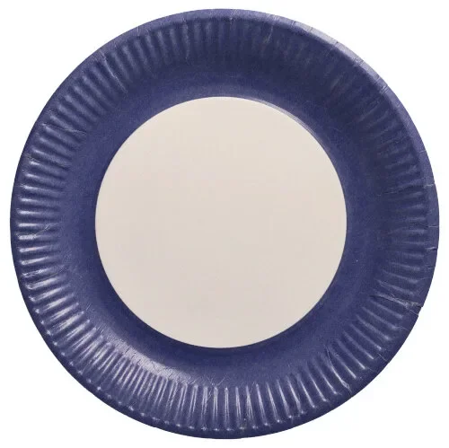 Borden, karton “Biobased Party” rond Ø 23 cm donkerblauw