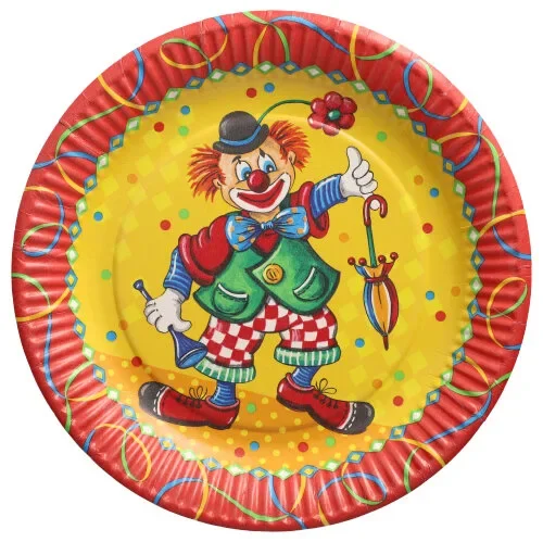 Borden, karton “Biobased Party” rond Ø 23 cm Clown