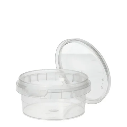 Delicatessen cup, PP rond 180 ml Ø 9,5 cm x 4,5 cm transparant met tamper-proof sluiting